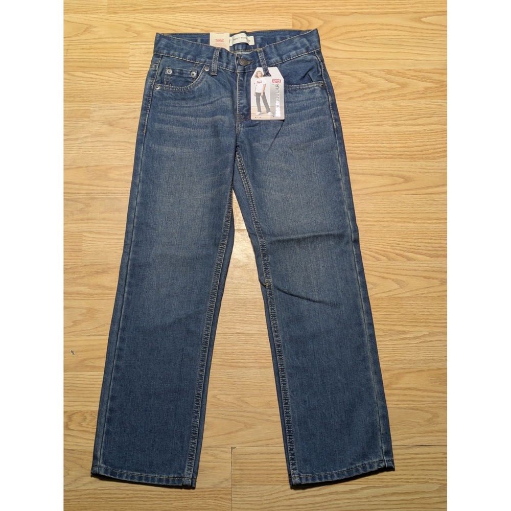 Levis Boys 505 Regular Straight Leg Jeans Blue 8 Reg 24x25